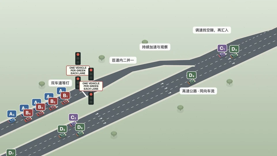 高速匝道控制灯：每次绿灯过几辆动画首帧